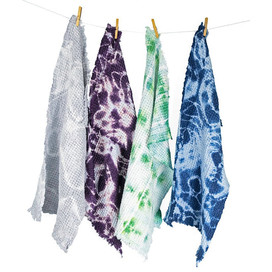 Cozy Waffle Bath Towels Shibori Patterns - Sherri O Designs