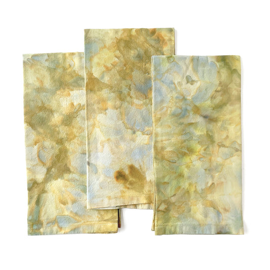 Kitchen Towels in Soft Yellows and Greens - Sherri O Designs