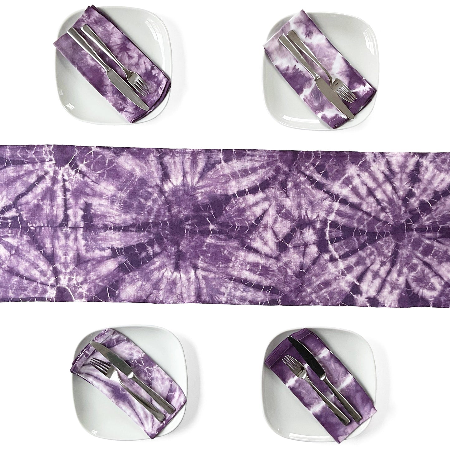 Linen Spiderweb Shibori Table Runner - Sherri O Designs