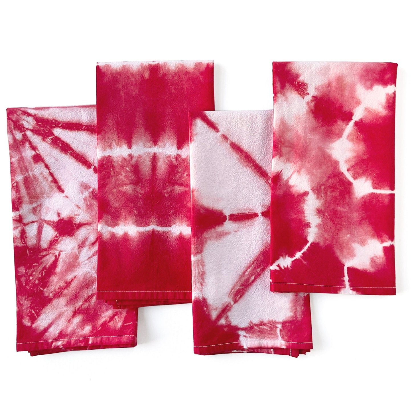 Red Shibori Kitchen Towels - Sherri O Designs