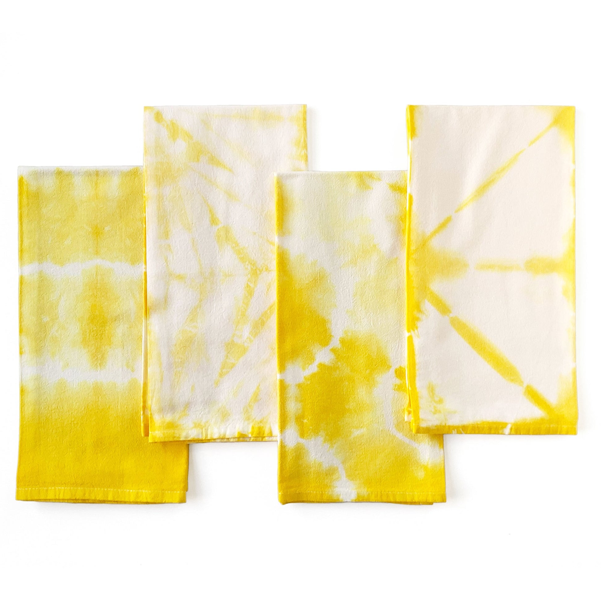 Yellow Shibori Kitchen Towels - Sherri O Designs