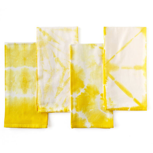 Yellow Shibori Kitchen Towels - Sherri O Designs