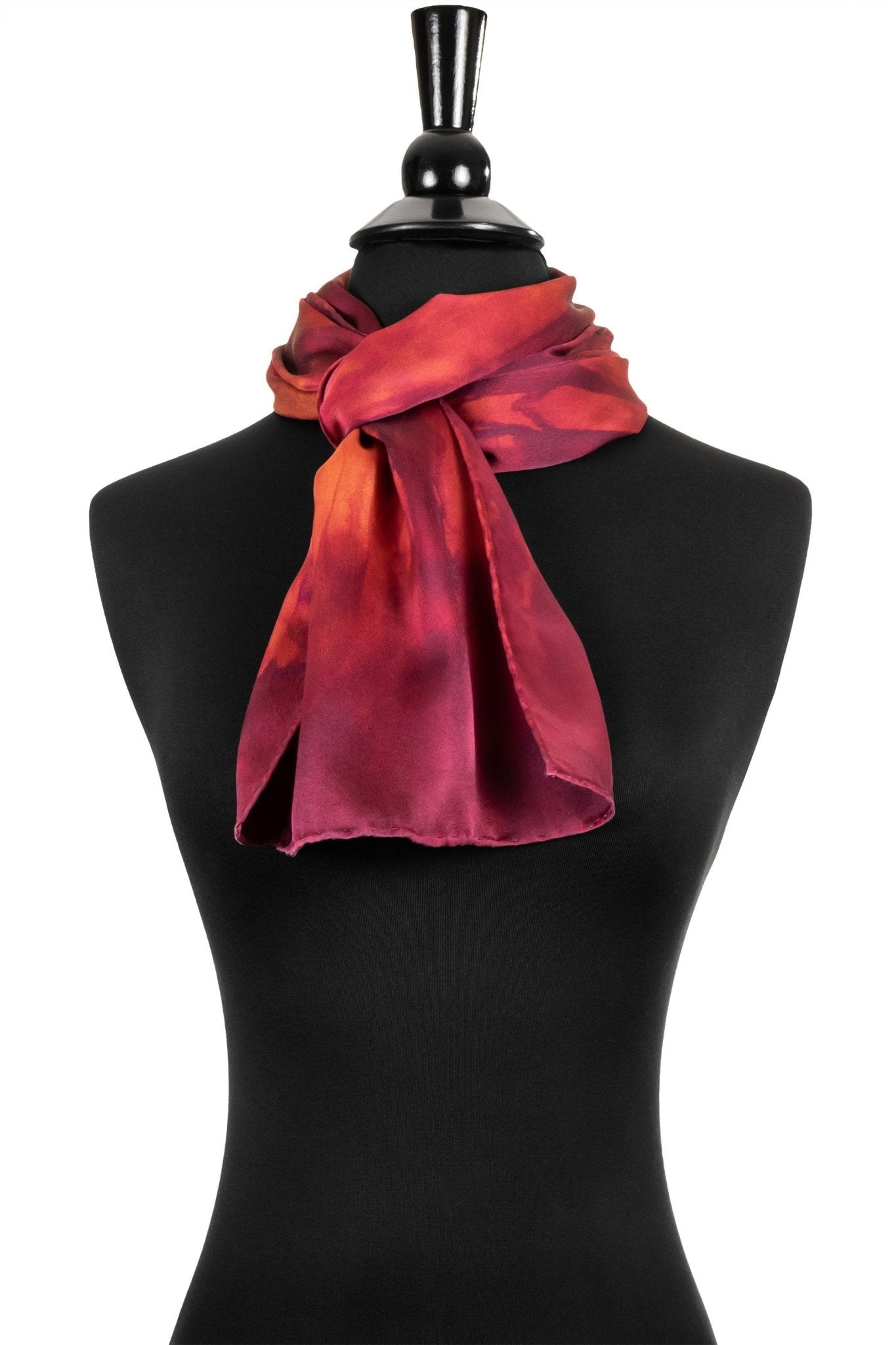 Autumn Red Silk Scarf - Sherri O Designs