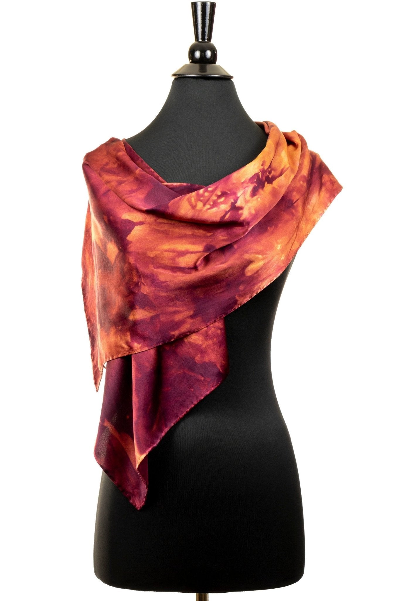 Autumn Red Silk Scarf - Sherri O Designs