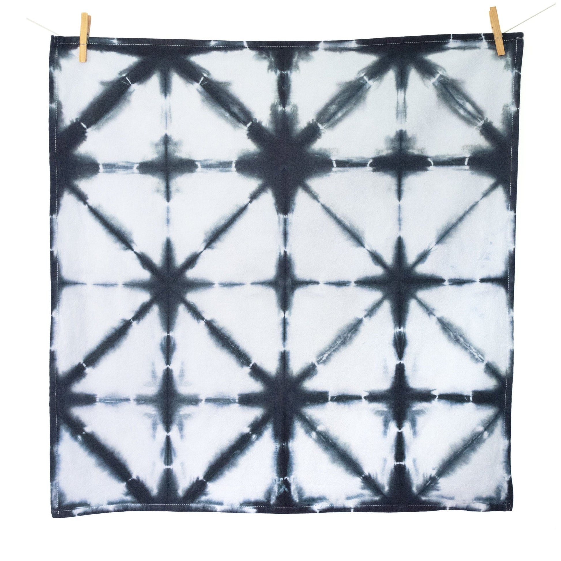 Black and White Shibori Flour Sack Tea Towels - Sherri O Designs