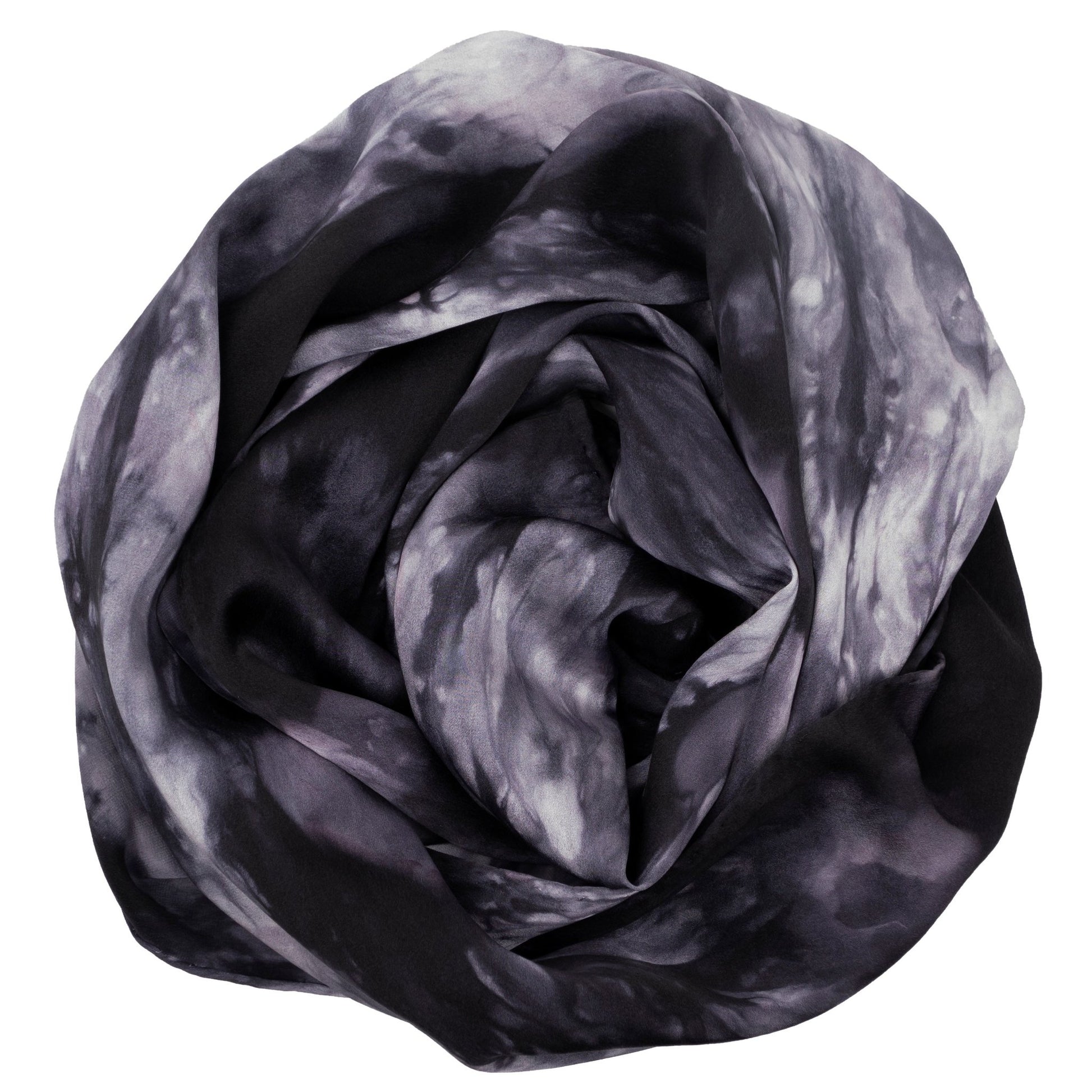 Black and White Silk Charmeuse Scarf - Sherri O Designs