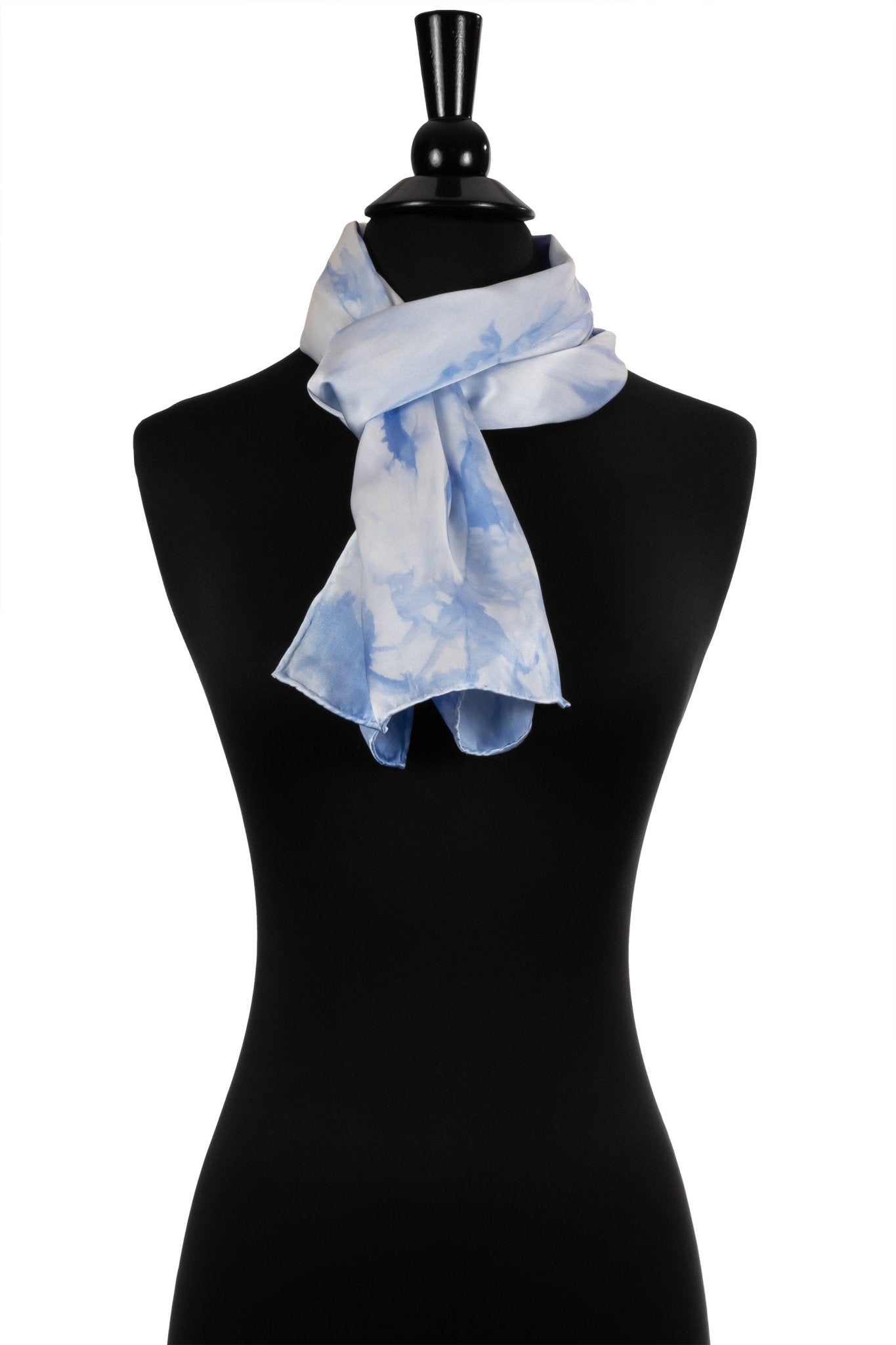 Blue and White Silk Scarf
