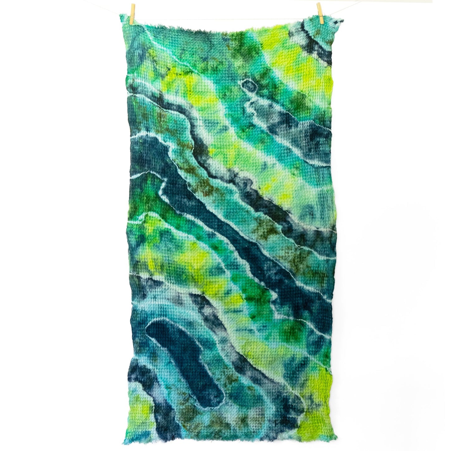 Cozy Waffle Bath Towels in Blue Green Tie Dye - Sherri O Designs