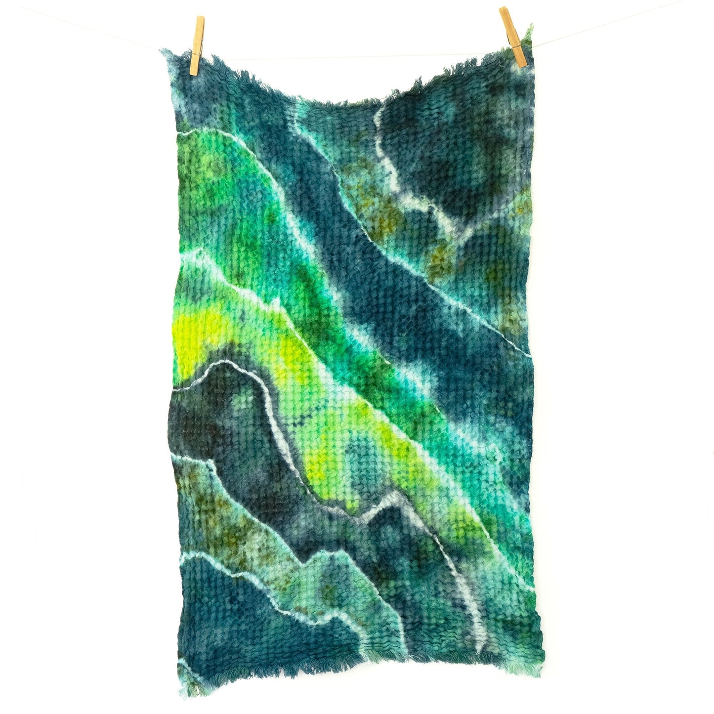 Cozy Waffle Bath Towels in Blue Green Tie Dye - Sherri O Designs