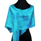 Cyan Blue Silk Charmeuse Scarf - Sherri O Designs