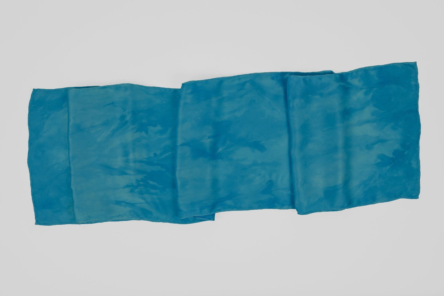 Cyan Blue Silk Charmeuse Scarf - Sherri O Designs