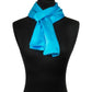 Cyan Blue Silk Charmeuse Scarf - Sherri O Designs