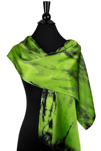 Green and Black Silk Scarf - Sherri O Designs