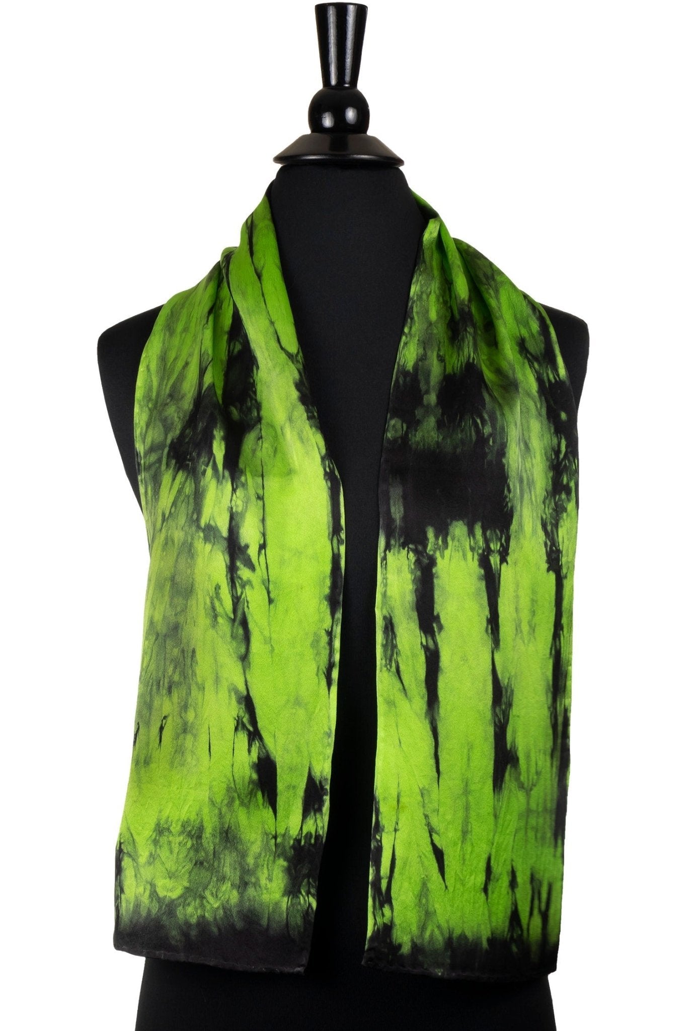 Green and Black Silk Scarf - Sherri O Designs