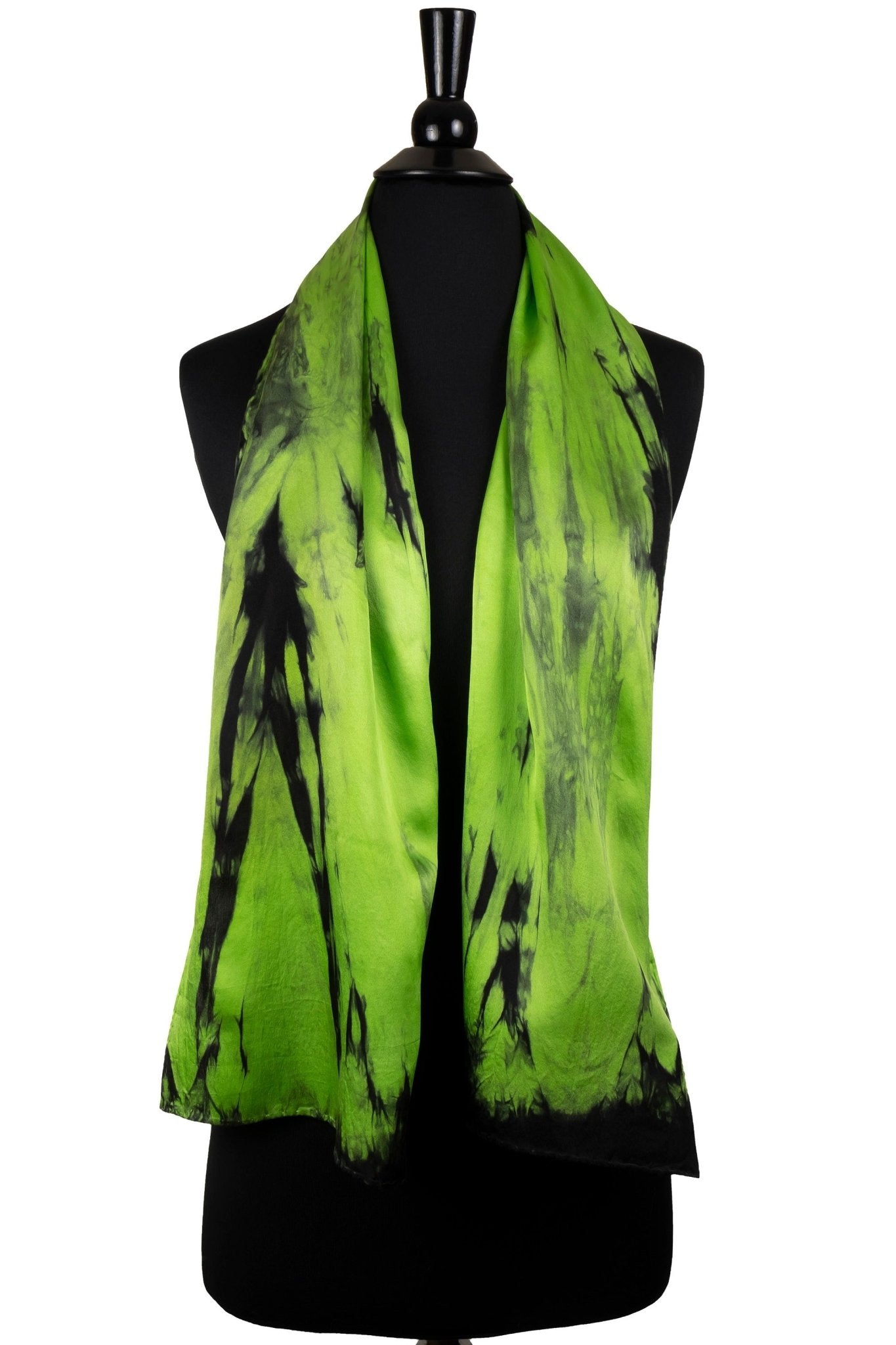 Green and Black Silk Scarf - Sherri O Designs