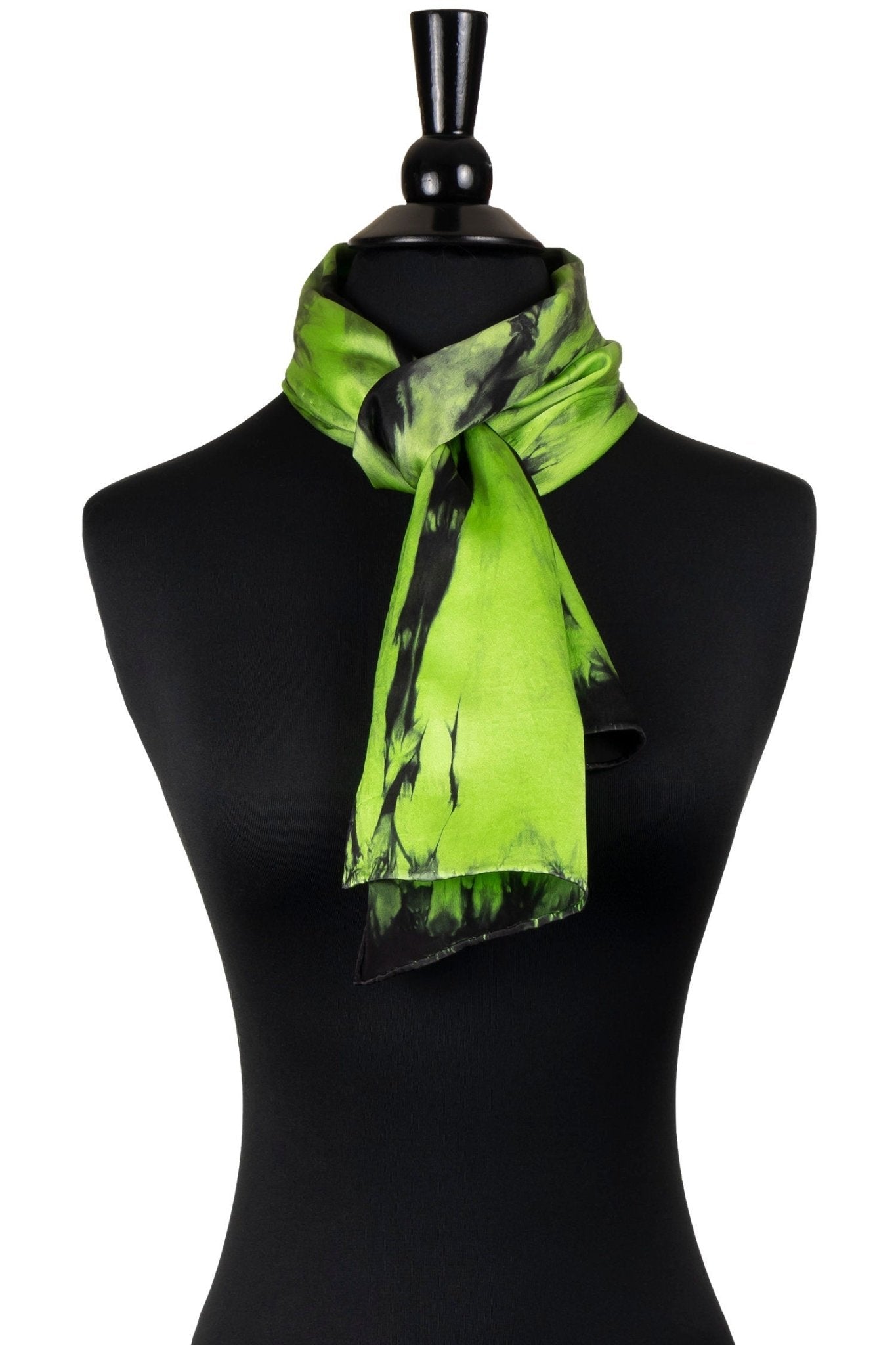 Green and Black Silk Scarf - Sherri O Designs