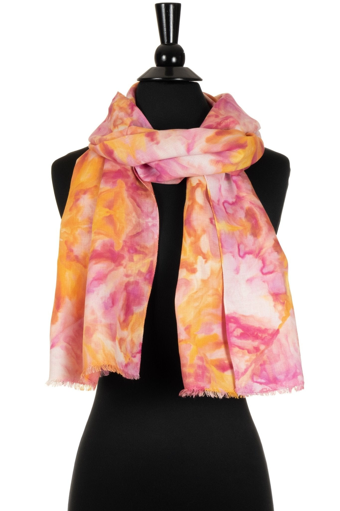 Ice Dyed Lightweight Linen Scarf - Sherri O Designs