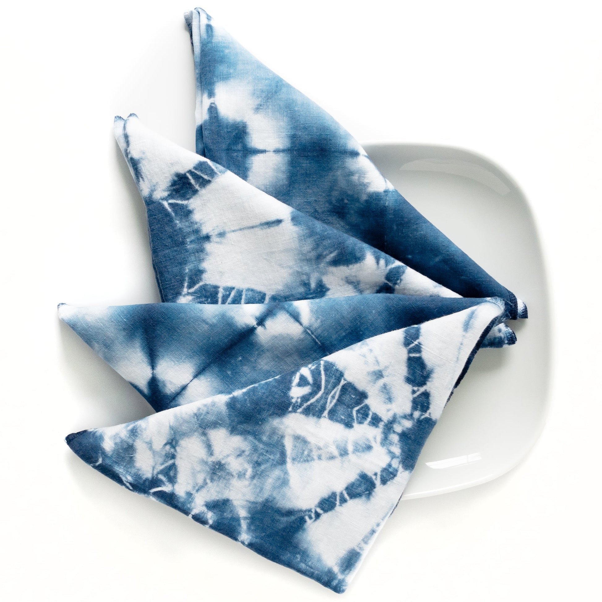 Linen Shibori-dyed Napkins, Set of 4 - Sherri O Designs