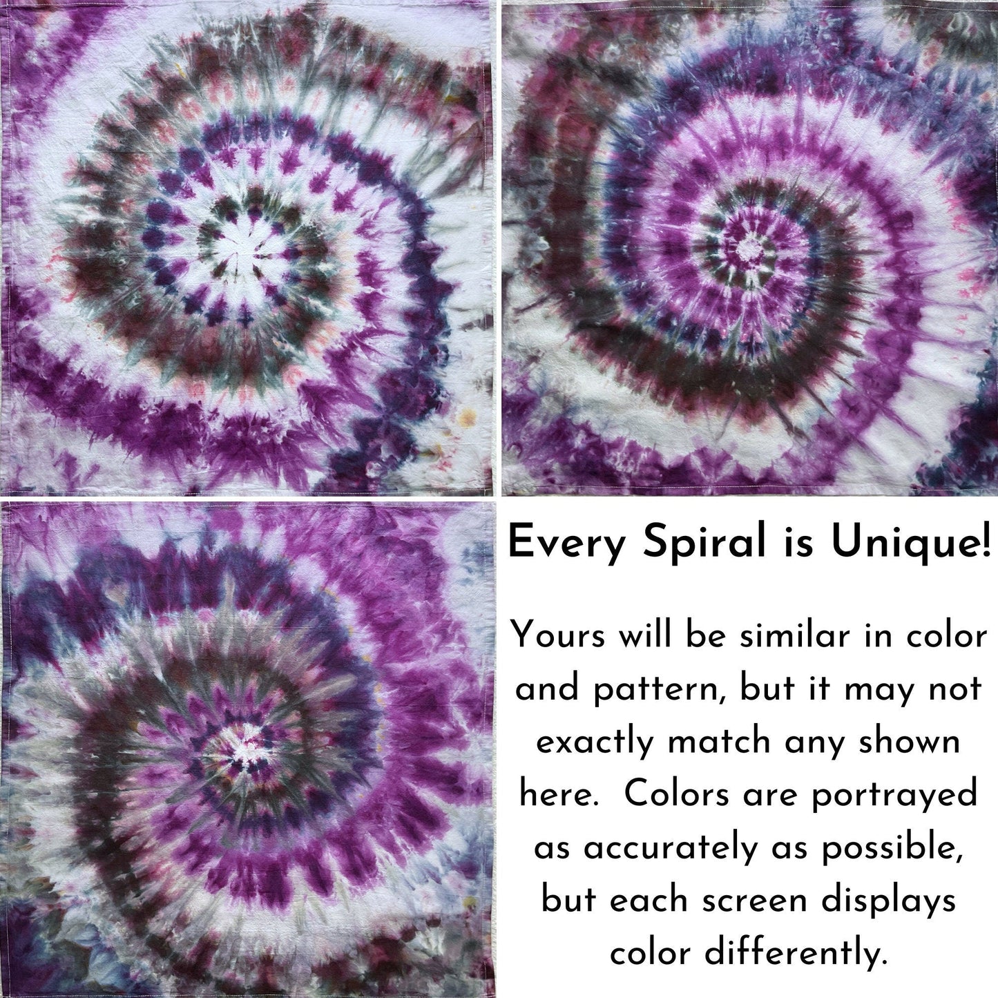 Purple Tie Dye Flour Sack Tea Towels - Sherri O Designs