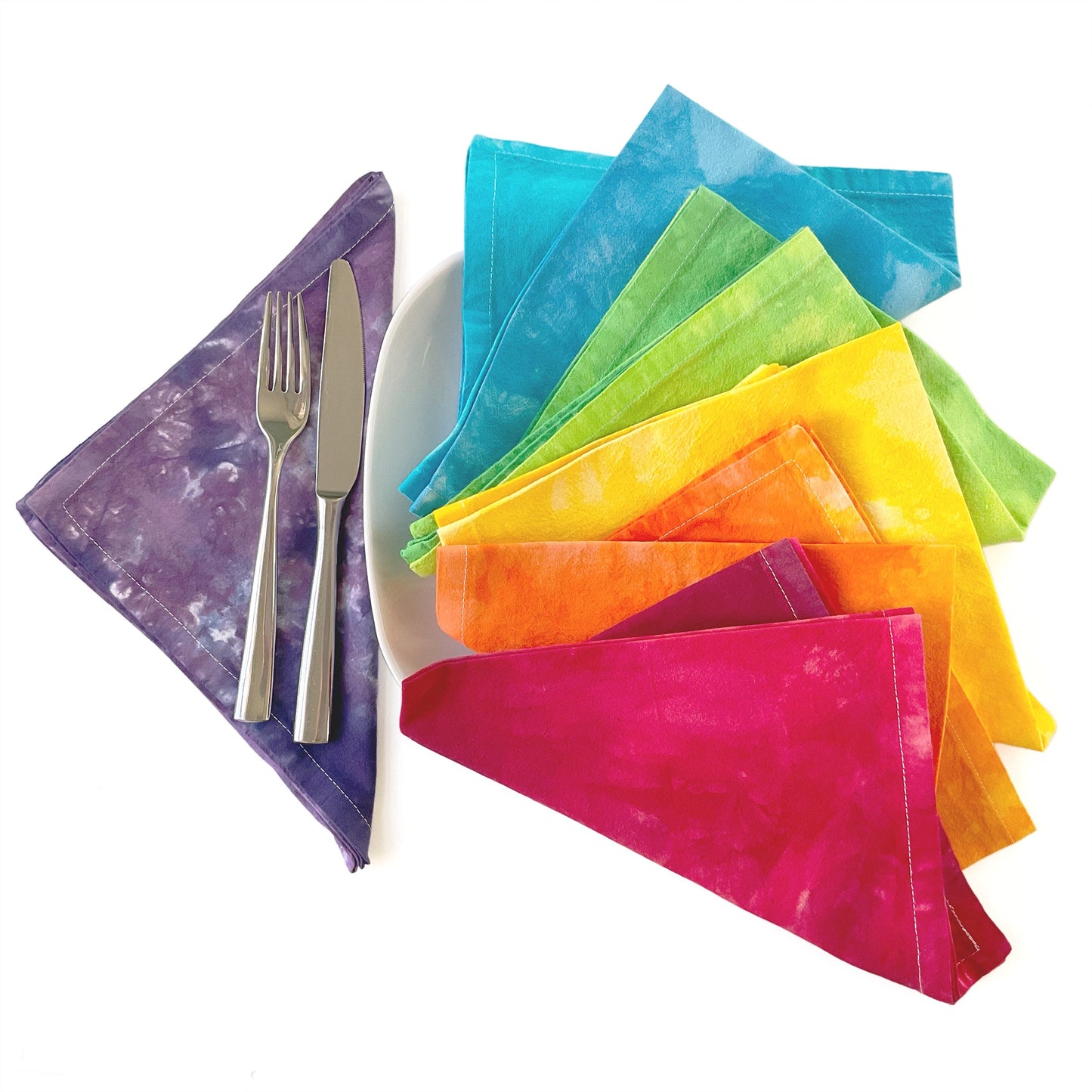 Rainbow Flour Sack Napkins - Sherri O Designs