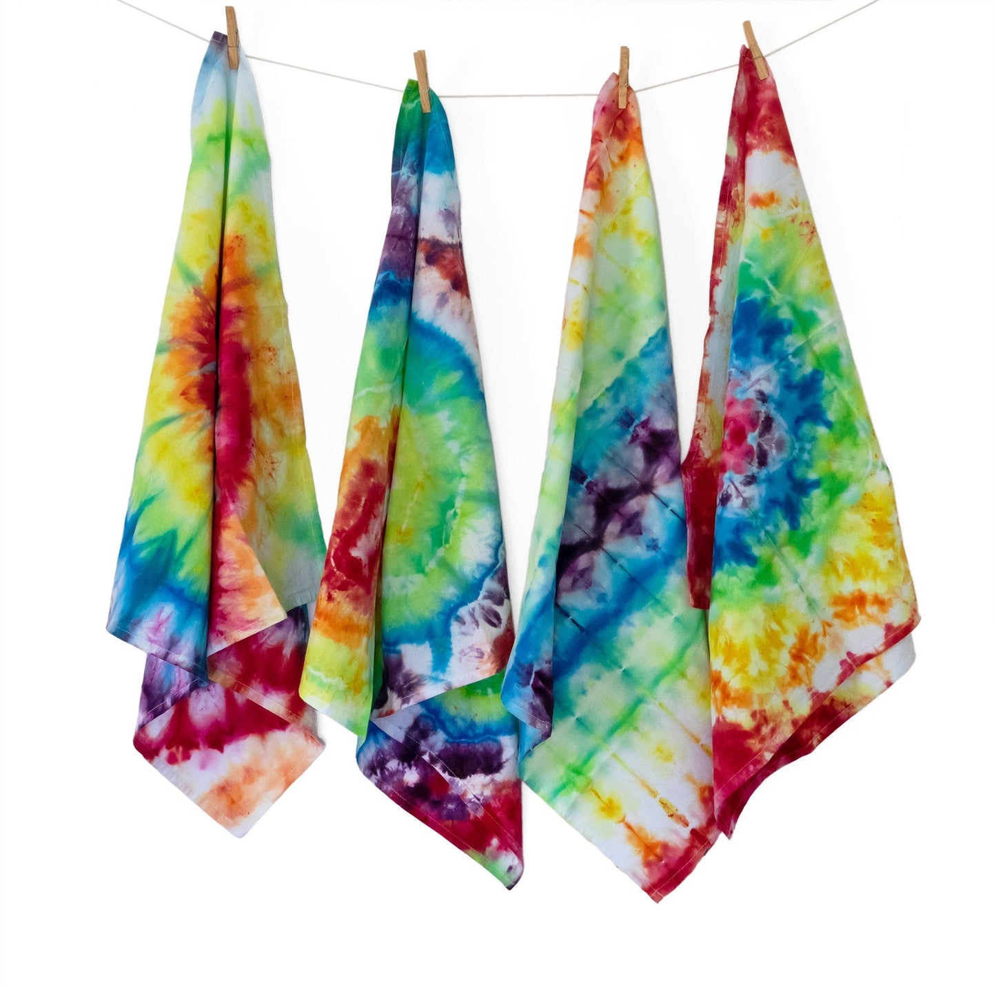 Rainbow Tie Dye Flour Sack TeaTowels - Sherri O Designs