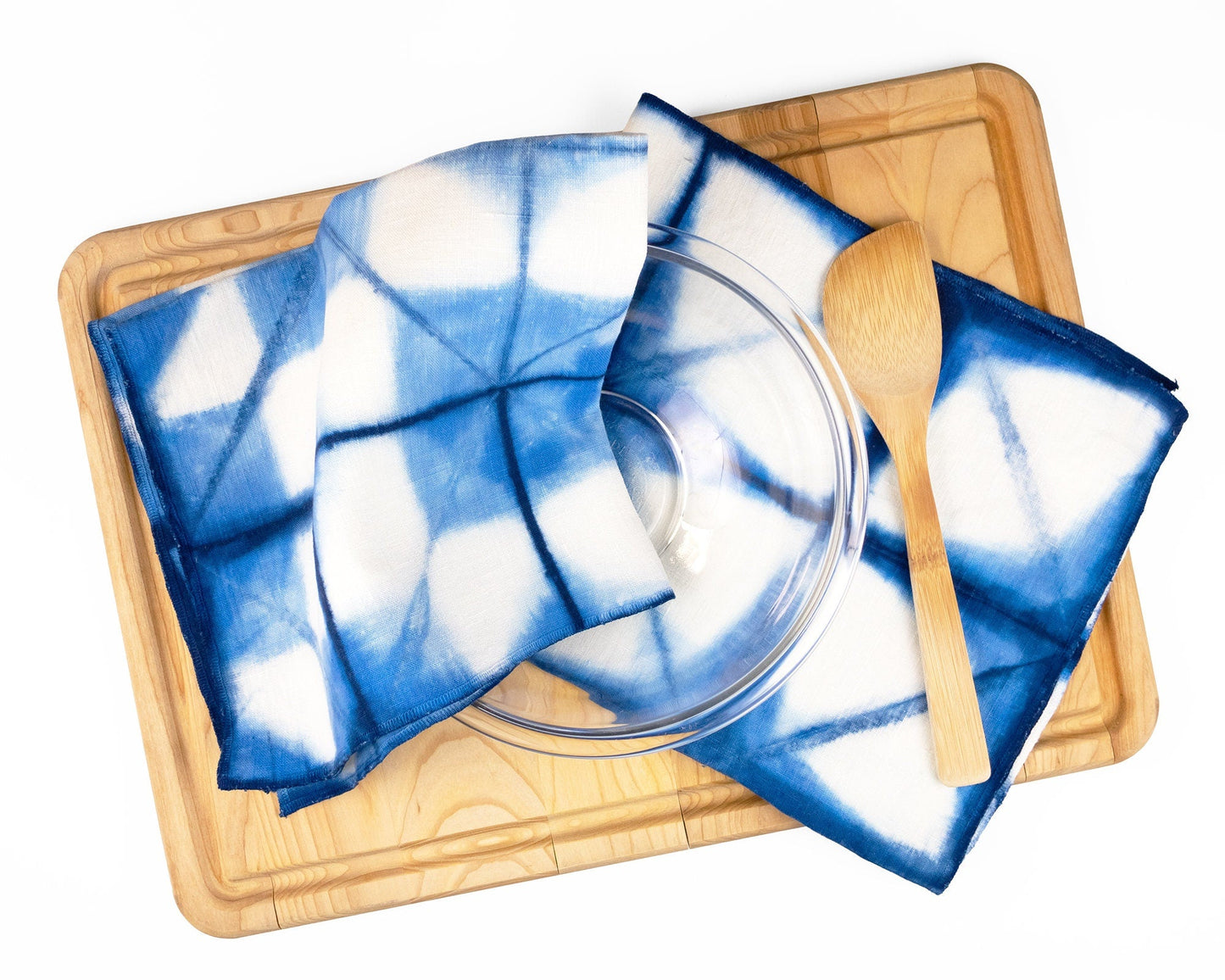 Shibori-Dyed Linen Tea Towels, Set of 2 - Sherri O Designs