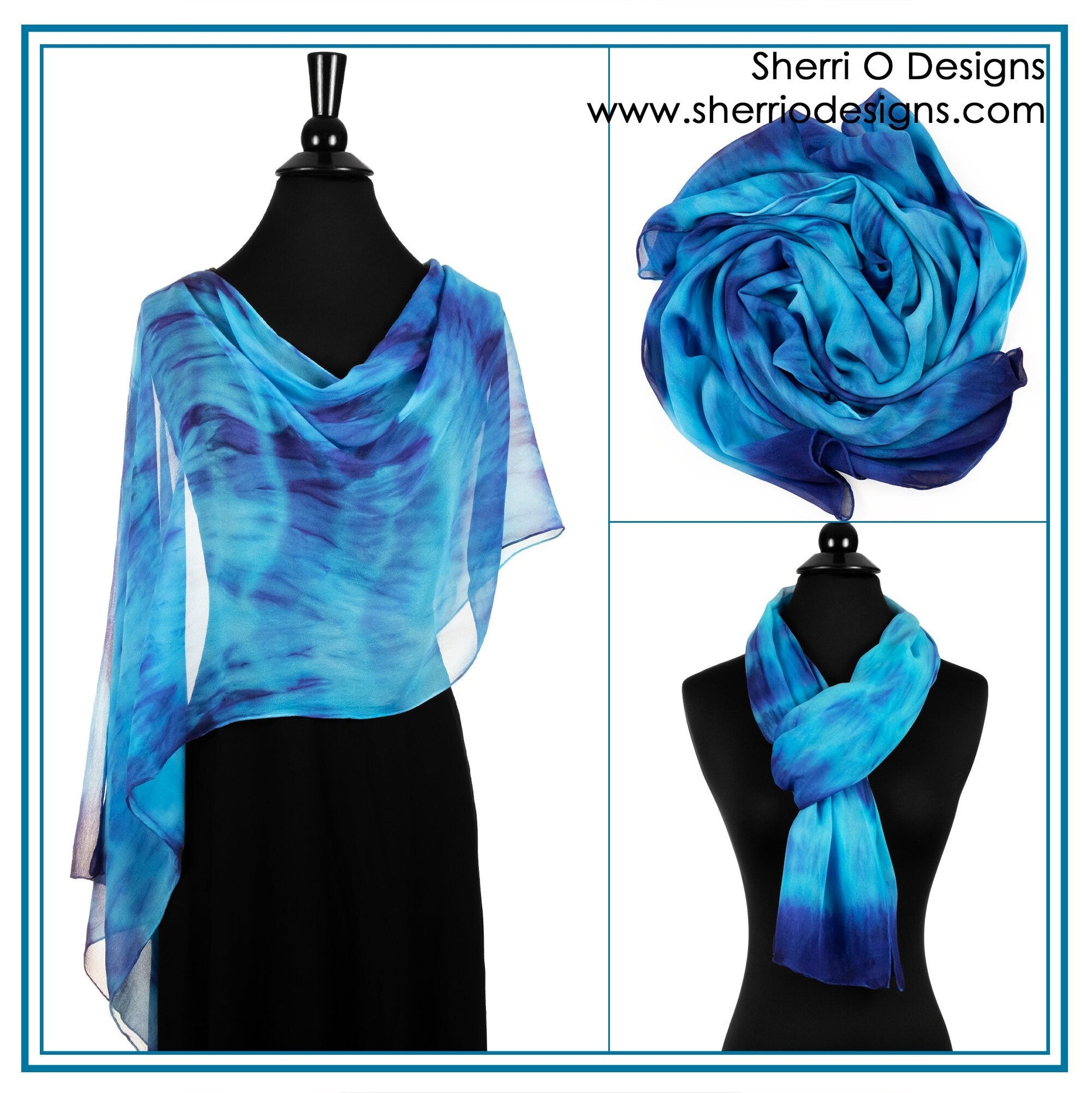 Silk 2-in-1 Drape in Brilliant Blues - Sherri O Designs