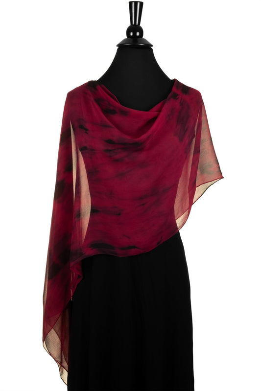 Silk 2-in-1 Drape in Red and Black - Sherri O Designs