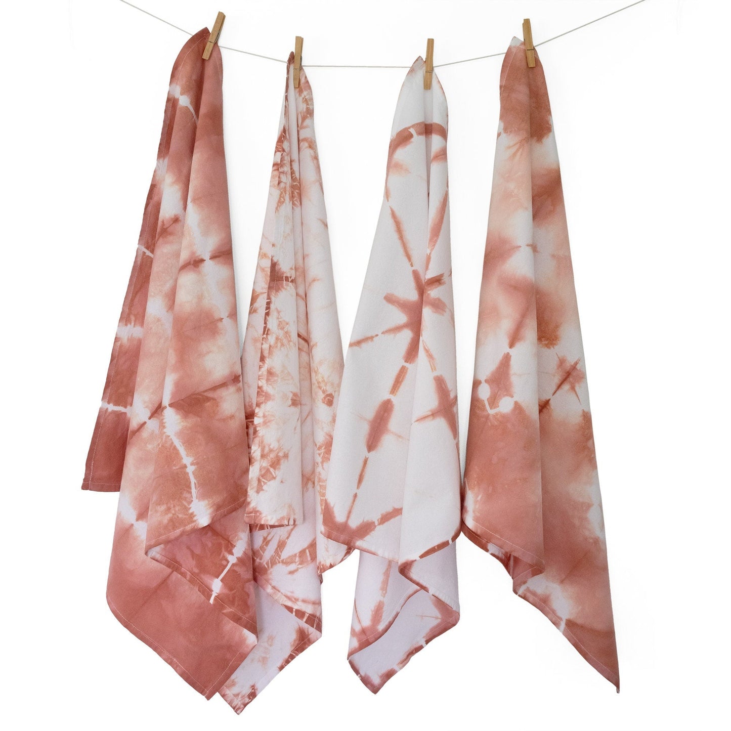 Terracotta Shibori Flour Sack Tea Towels - Sherri O Designs