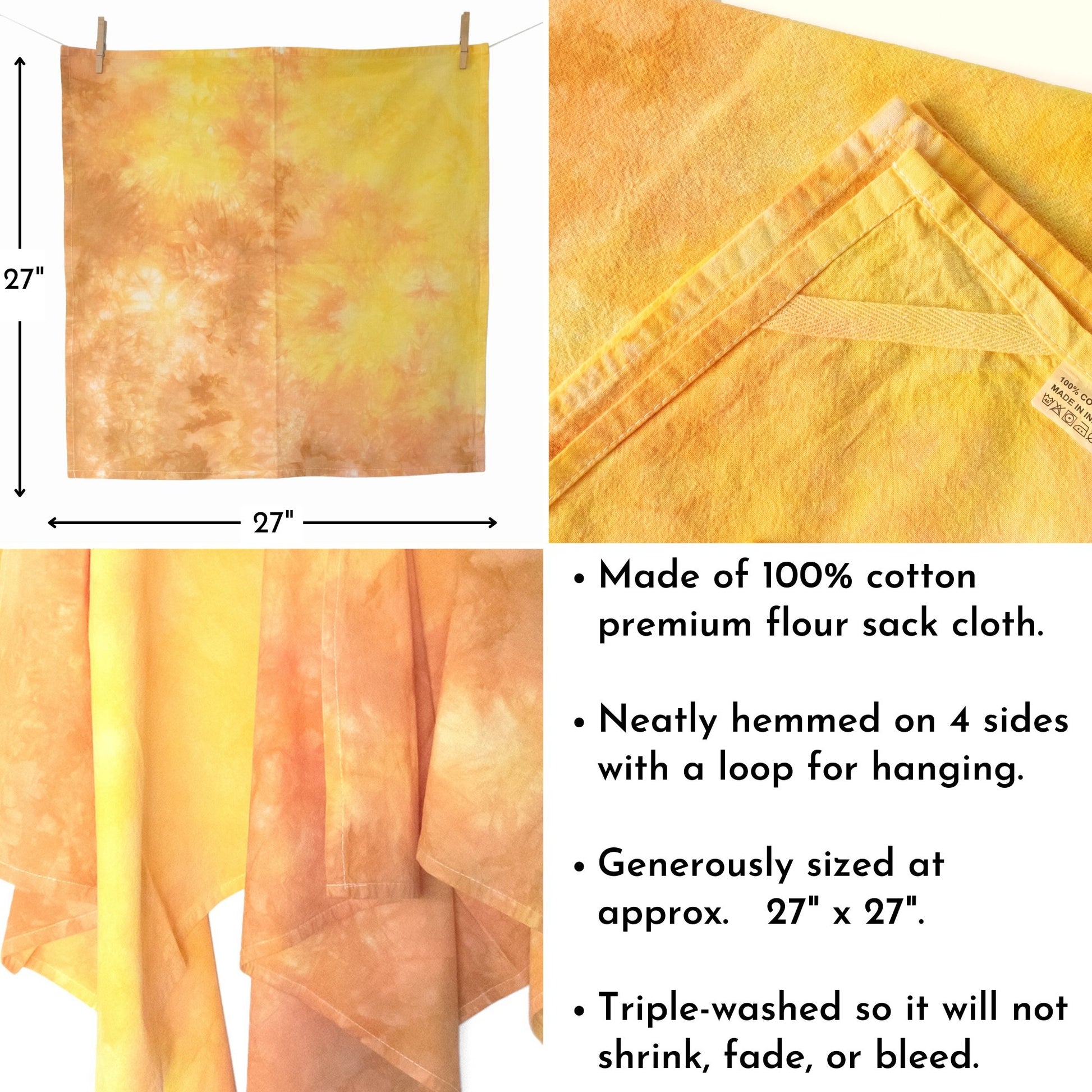Yellow Flour Sack Tea Towels - Sherri O Designs